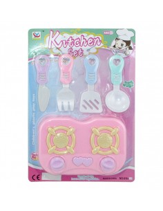 Set Cocina Infantil  X 5 Pzs Con Anafe Blister  Hwa1292583